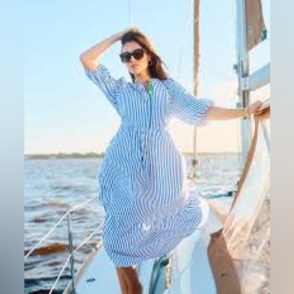 MARY SQUARE: RILEY DRESS -
LINED UP BLUE Sz XS